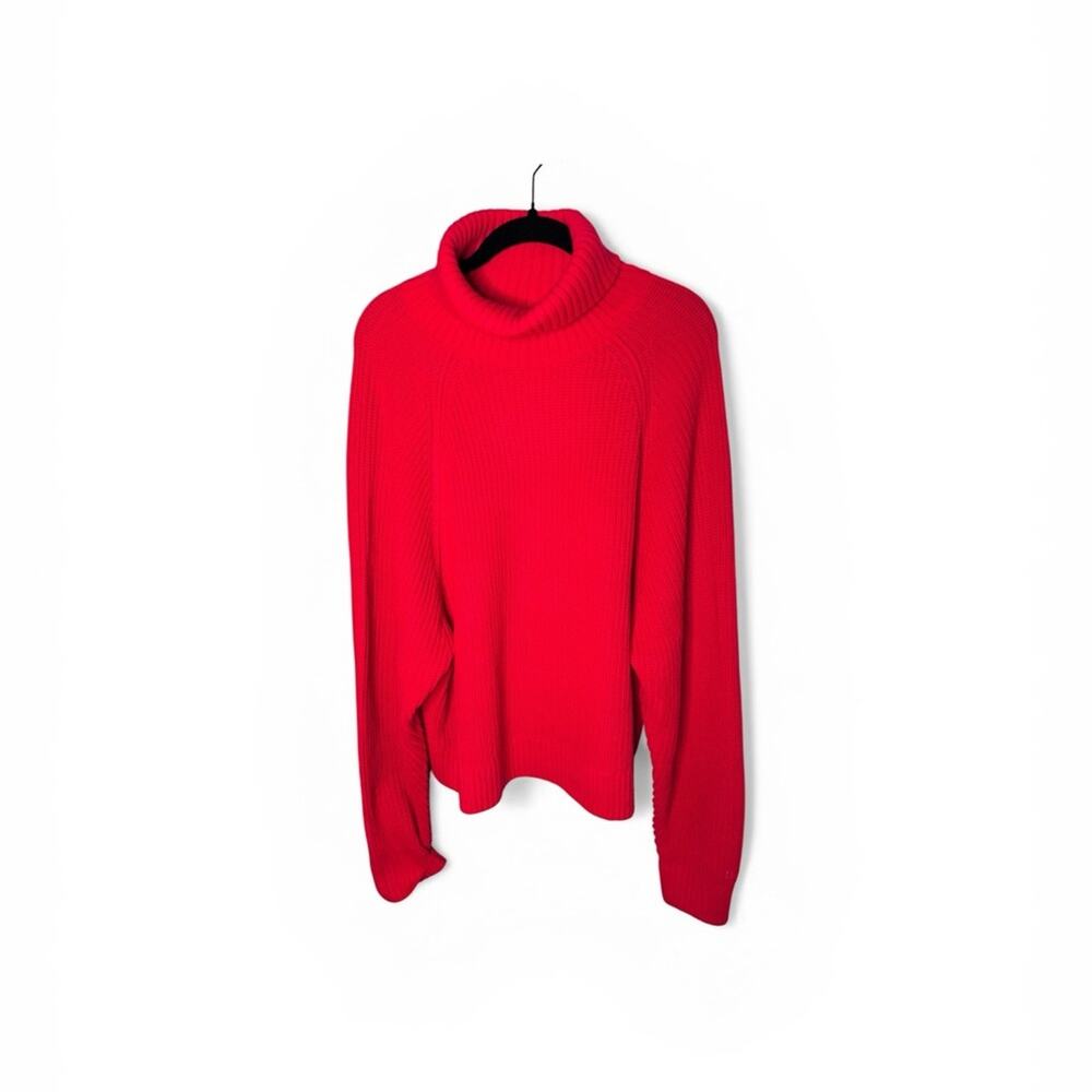 PINK Victoria’s Secret Red Knit Dolman Sleeve Turtleneck Sweater Sz XL